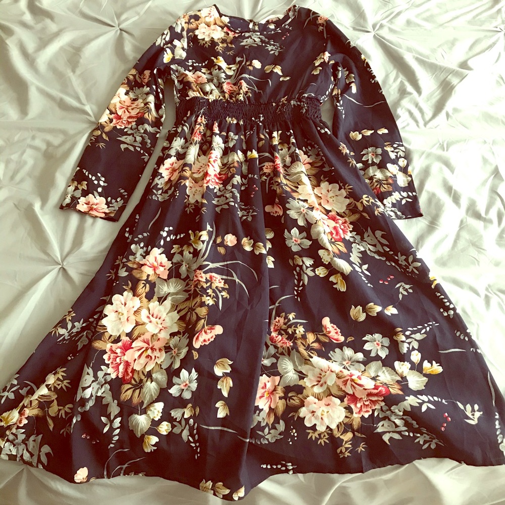 Girls maxi/midi dress floral print